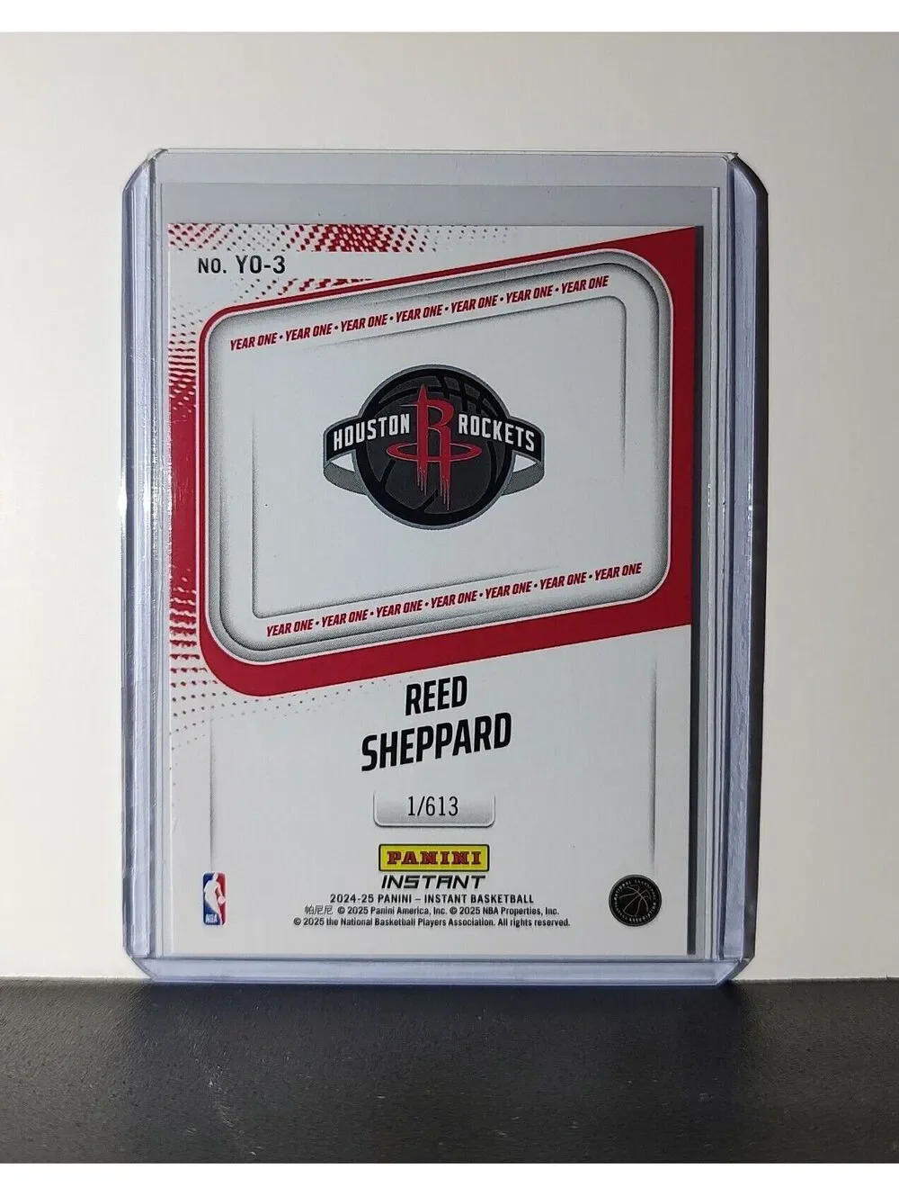 Reed Sheppard Rookie Card 2024-25 Panini Year One #3 Basketball Rockets 1/613